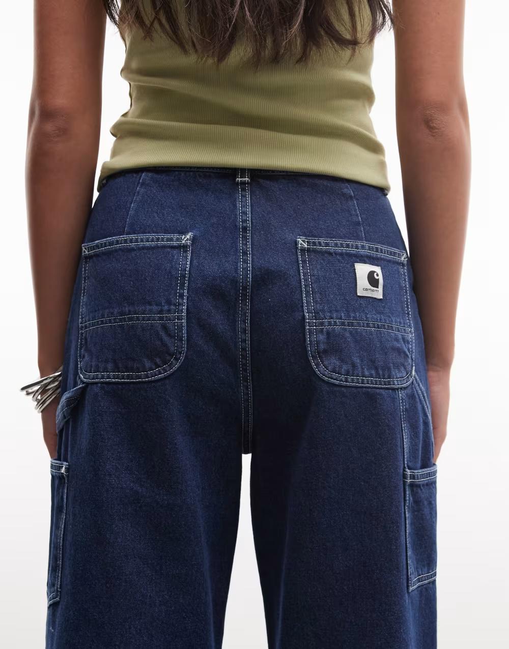 GRANATOWE PROSTE SPODNIE JEANS