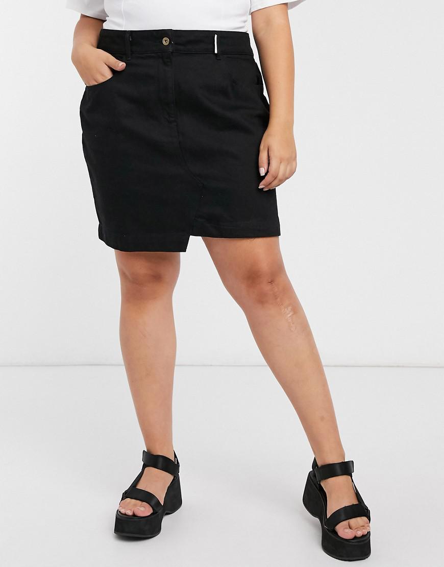 czarna mini spódnica jeans 