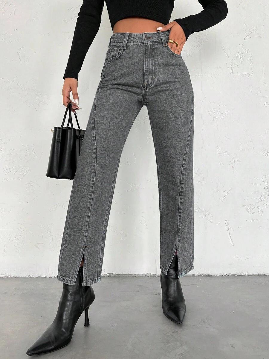 SZARE SPODNIE JEANS 