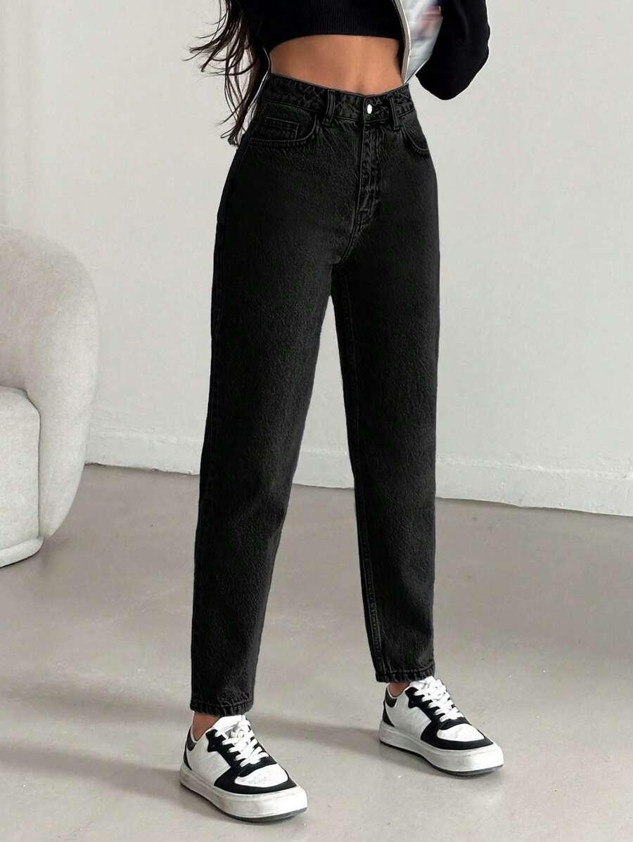 CZARNE SPODNIE JEANS