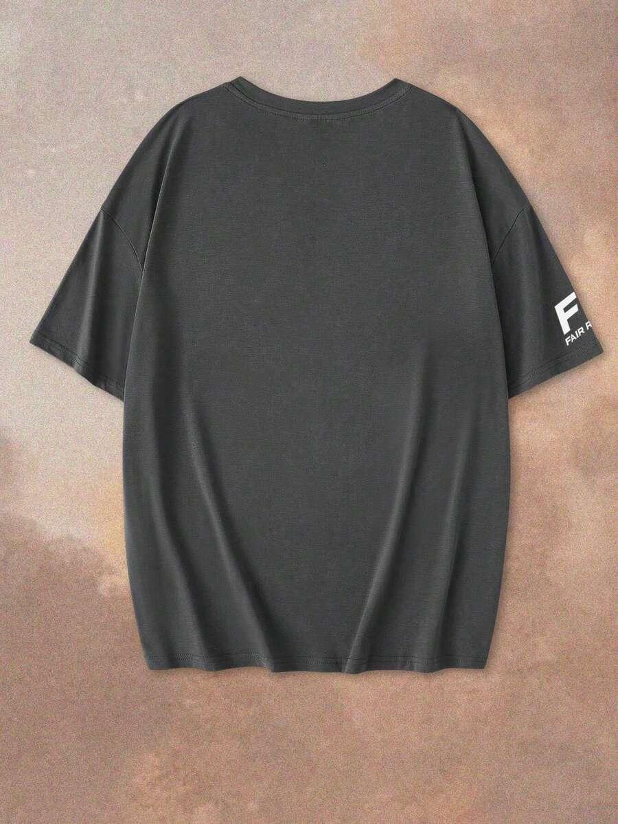 T-SHIRT DAMSKI OKRĄGŁY DEKOLT Z NADRUKIEM 
