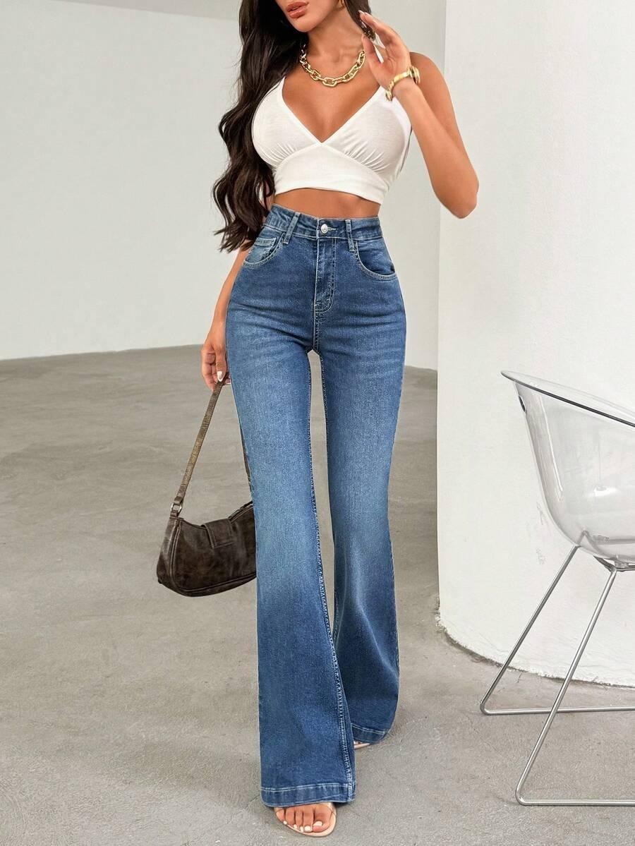spodnie jeans wysoki stan