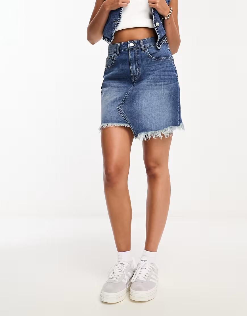 niebieska spódnica jeans 