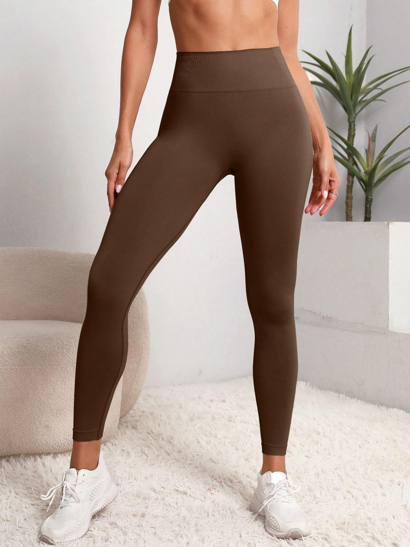 BRĄZOWE SPORTOWE LEGGINSY