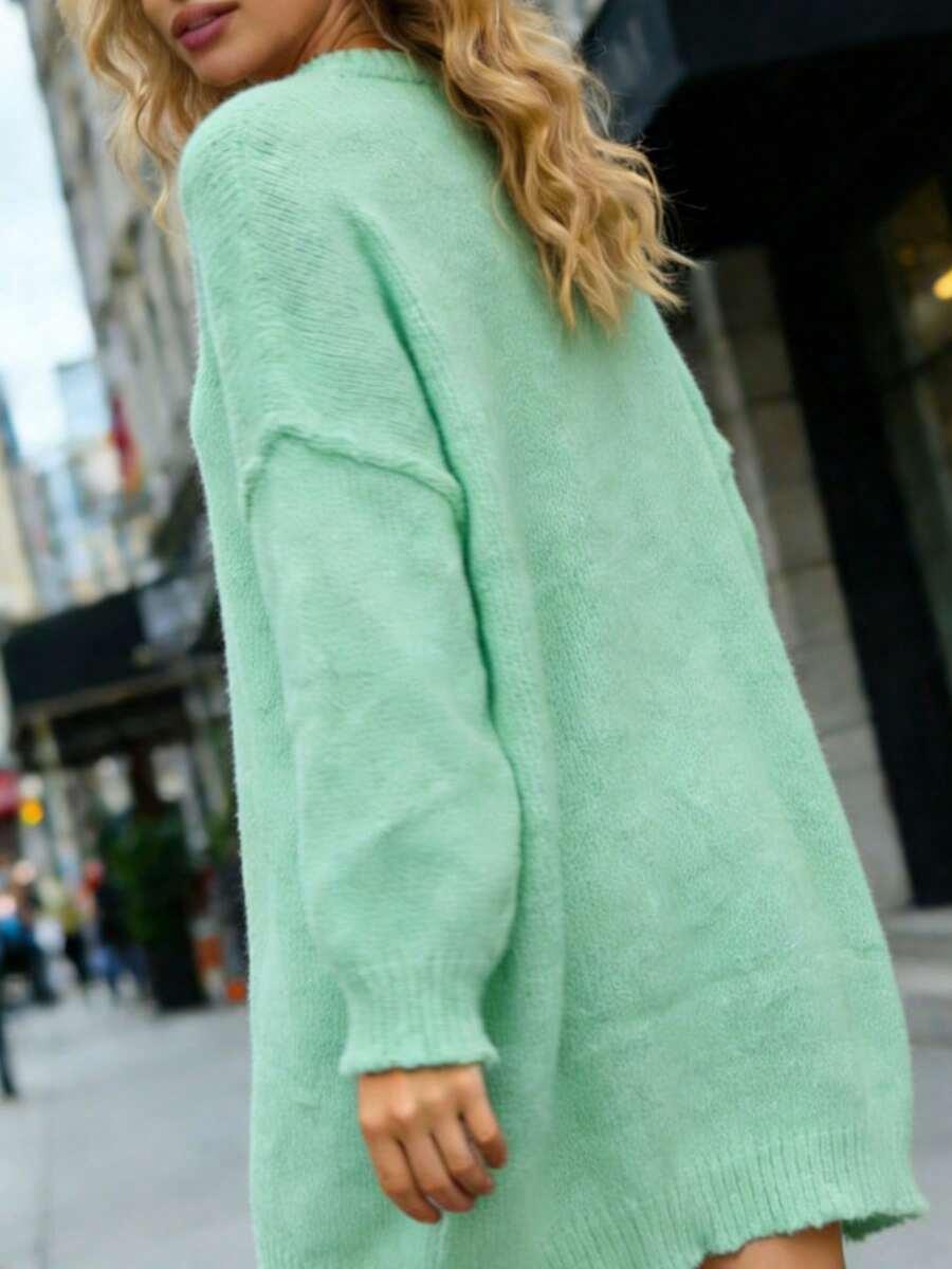 ZIELONY LUŹNY SWETER 