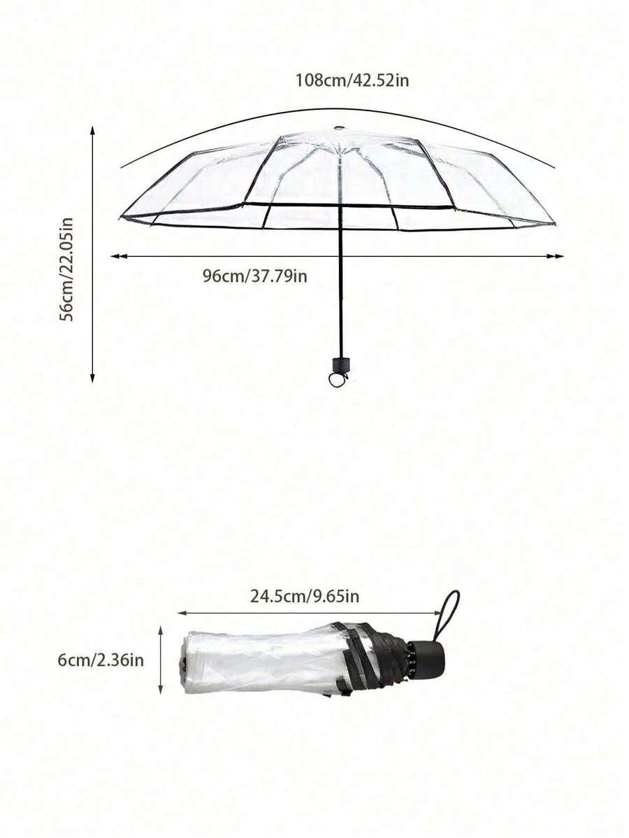 przezroczysty parasol składany 