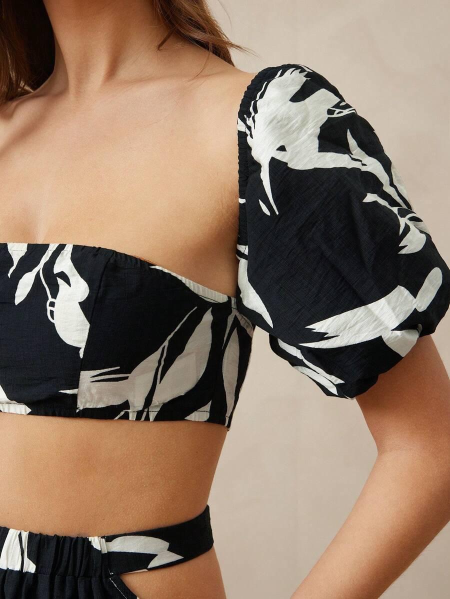 top tropical print 