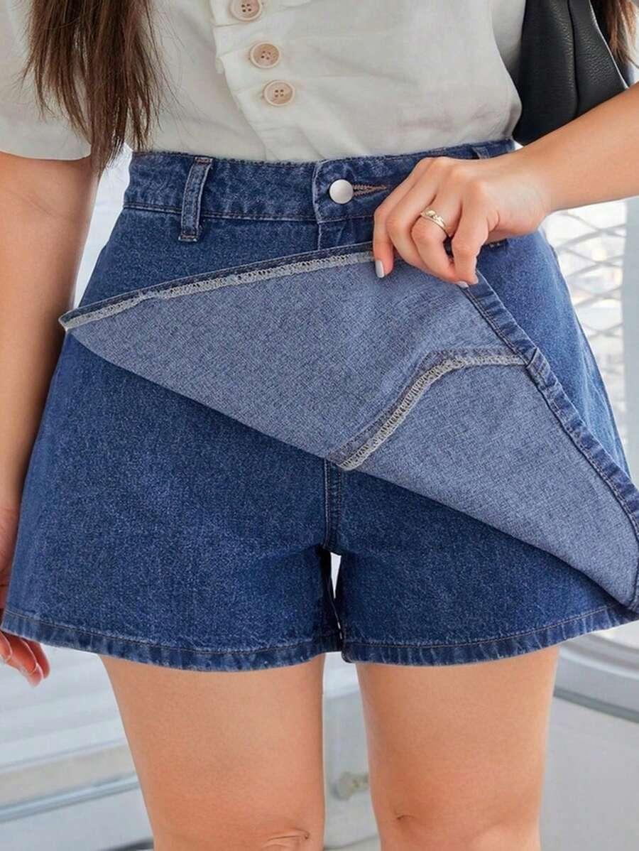 NIEBIESKIE SPÓDNICO-SPODENKI JEANS