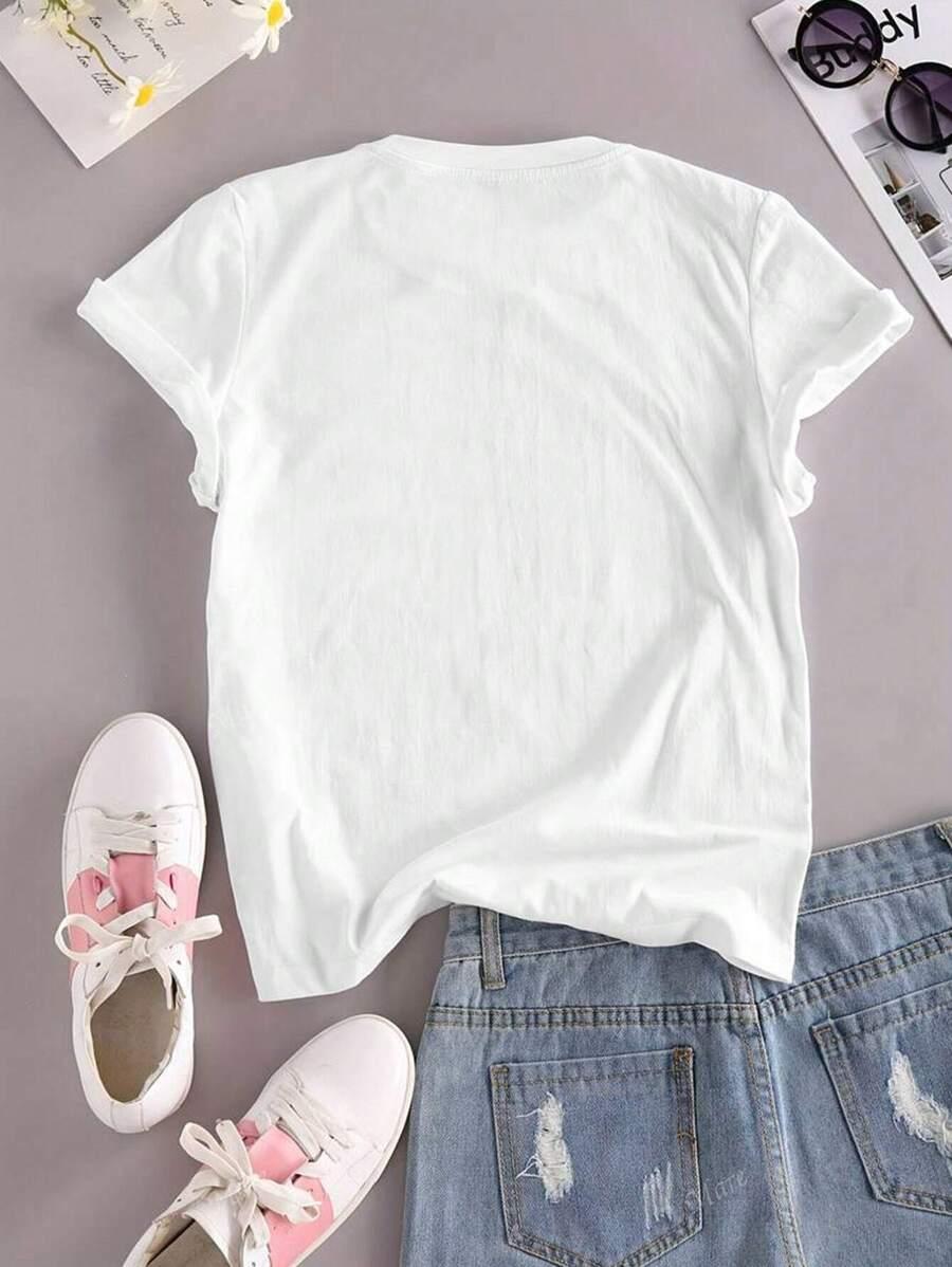 BIAŁY T-SHIRT PRINT