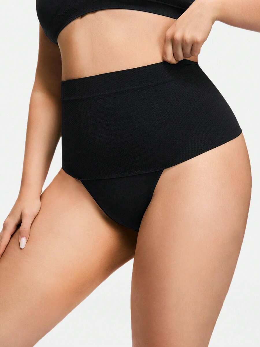 modelujące BEZSZWOWE czarne majtki wysoki stan