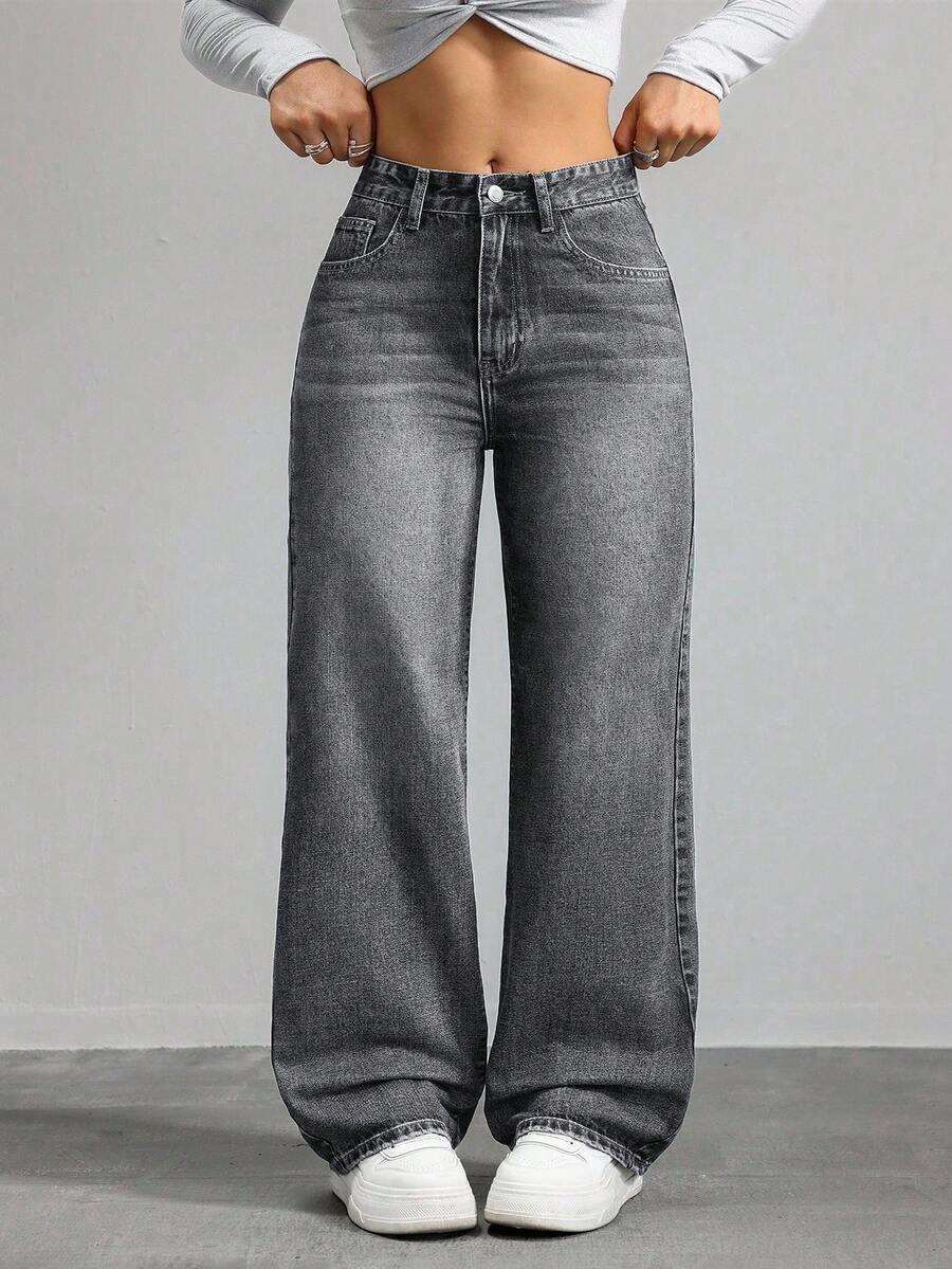 szare spodnie jeans 