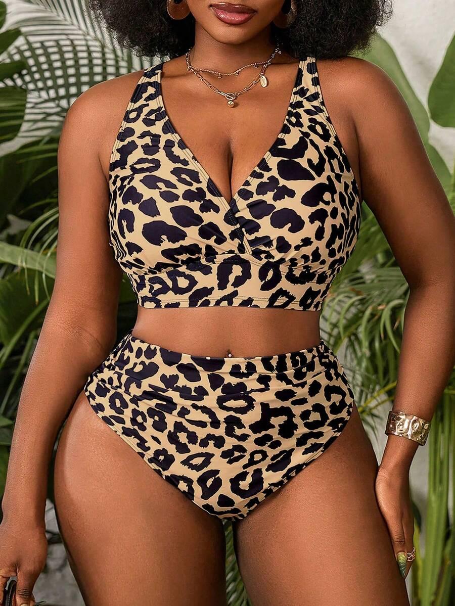 dwuczęściowy strój kąpielowy animal print 