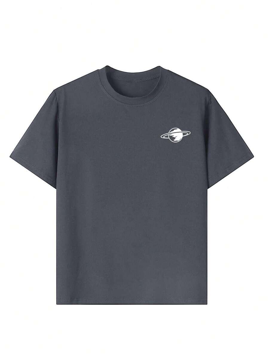 SZARY T-SHIRT NADRUK 