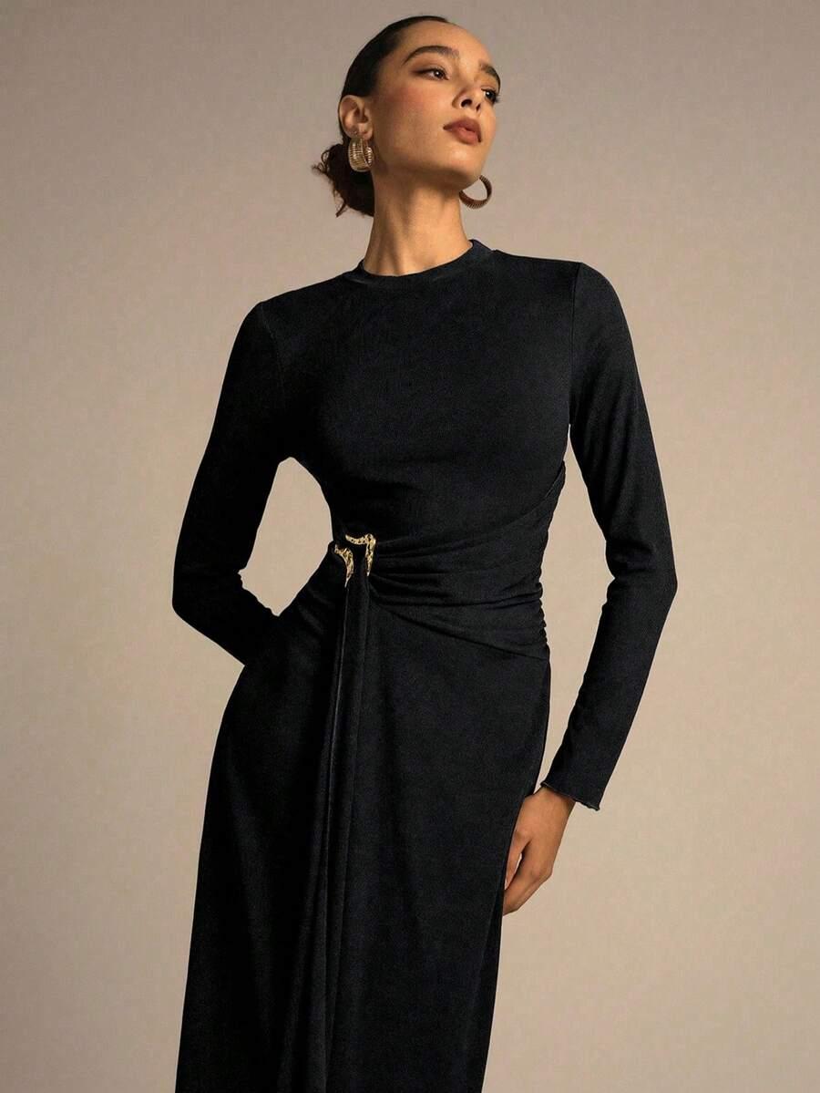 czarna maxi sukienka 