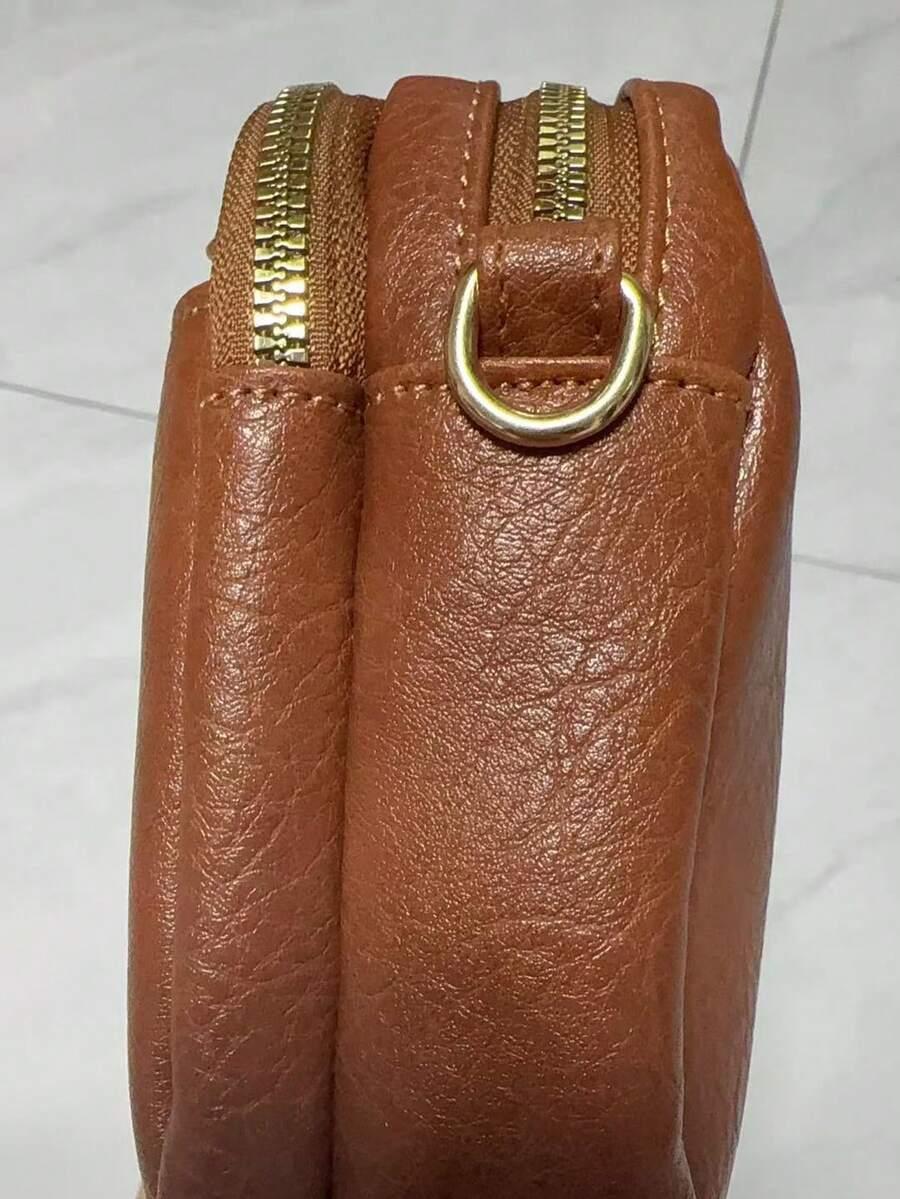 brązowa torebka zip 