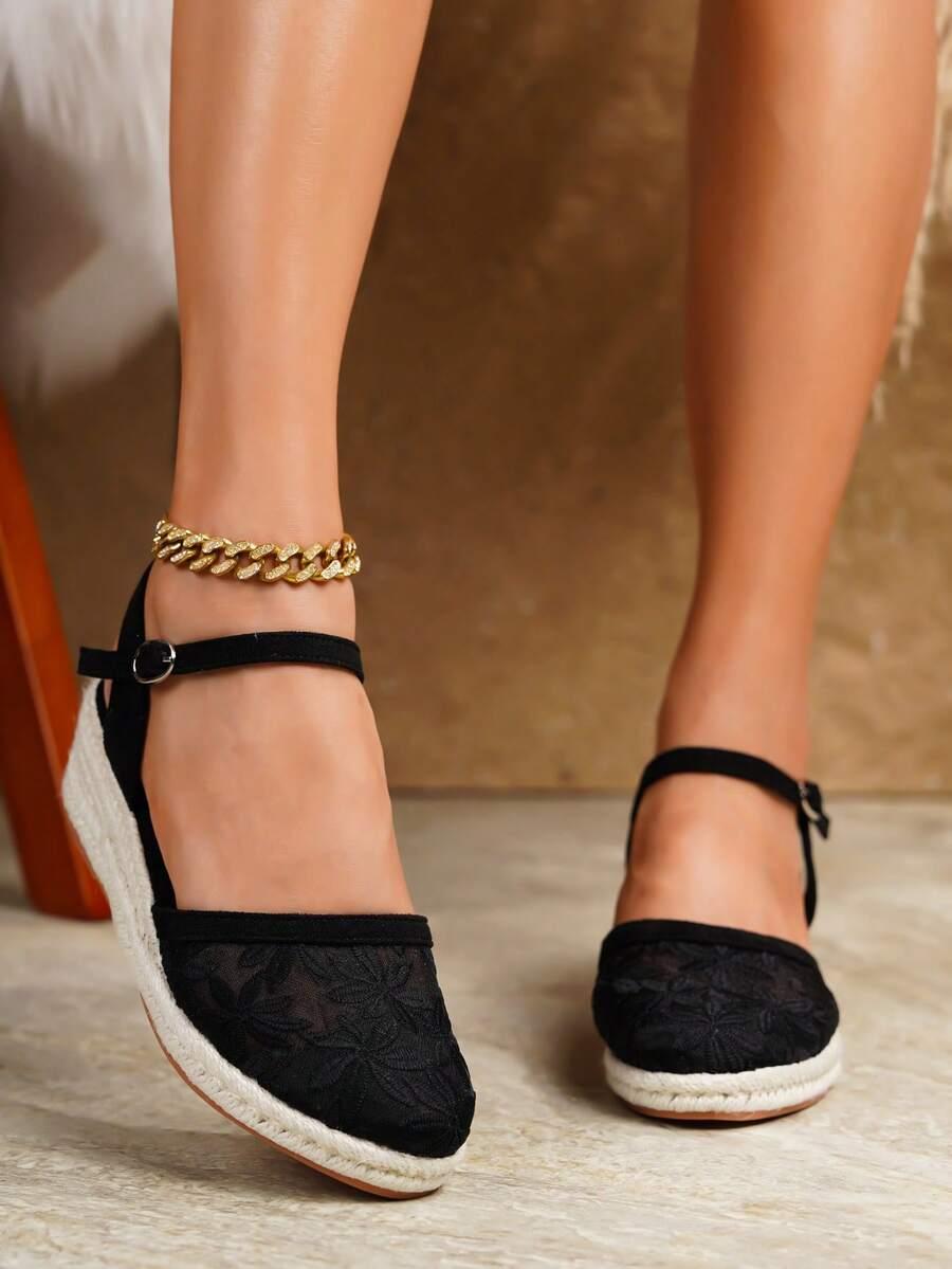 CZARNE ESPADRYLE KOTURN