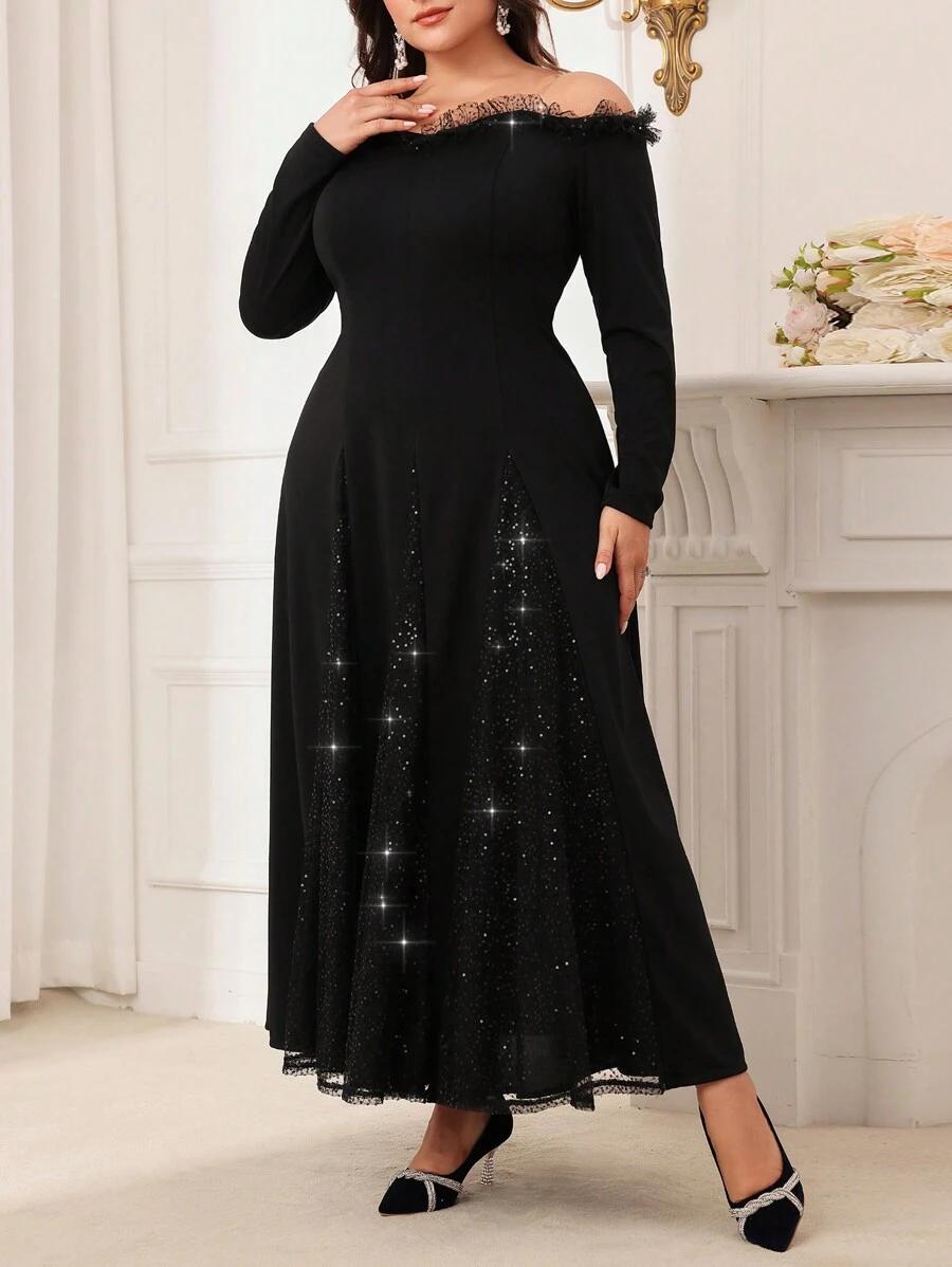 ELEGANCKA SUKIENKA MIDI Z ODKRYTYMI RAMIONAMI