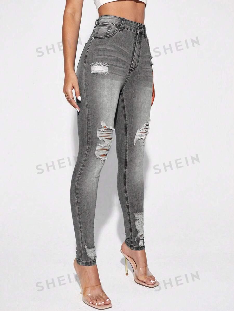 SZARE SPODNIE JEANS RURKI