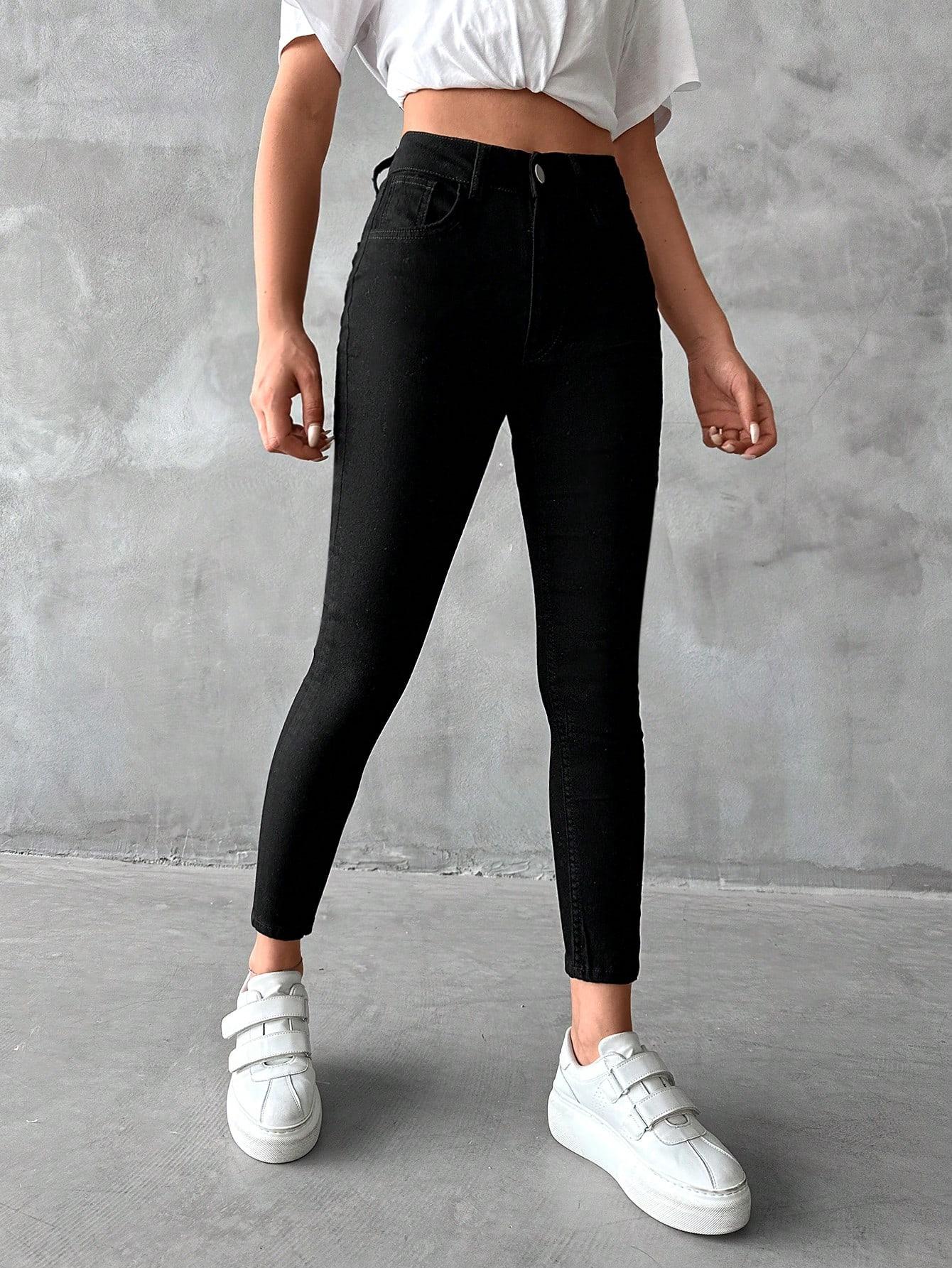 CZARNE SPODNIE JEANS