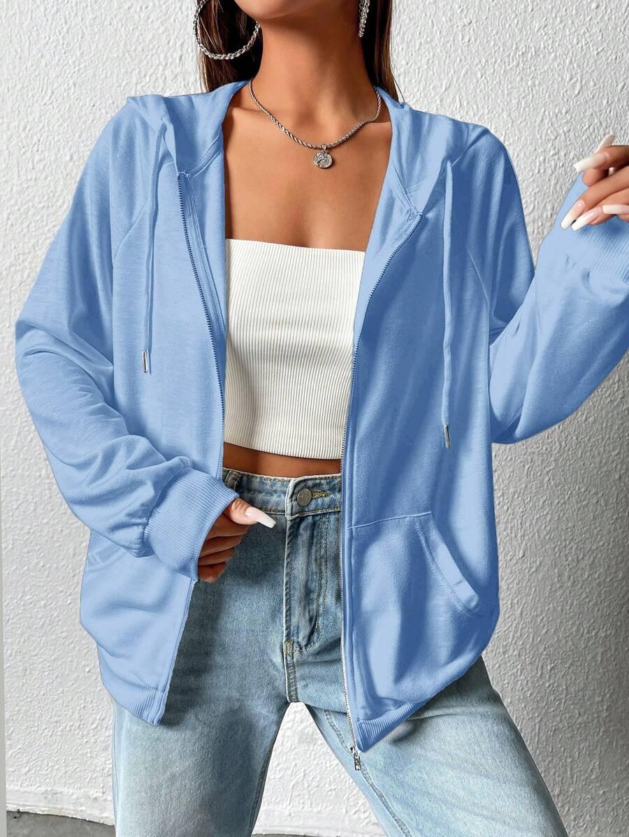 NIEBIESKA ROZPINANA BLUZA
