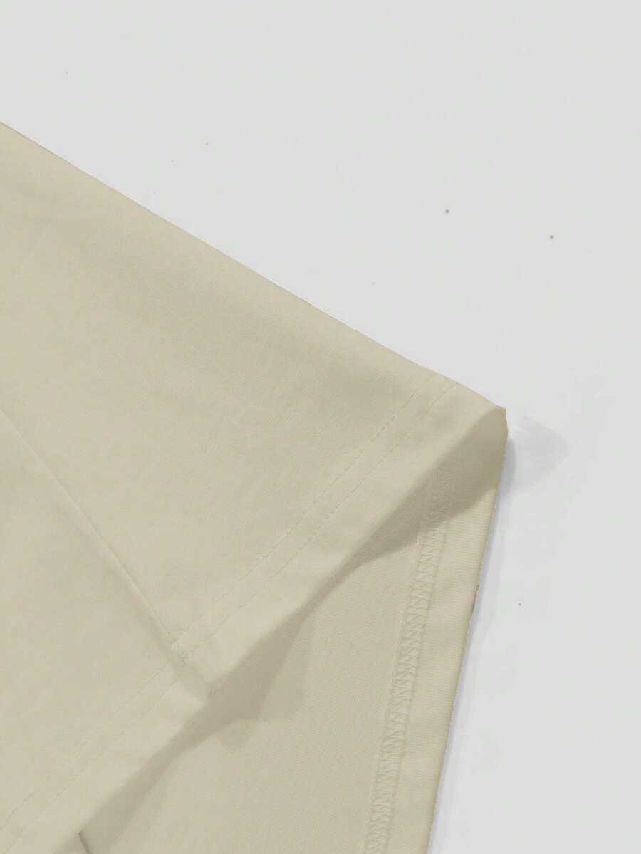 BEŻOWY T-SHIRT NADRUK