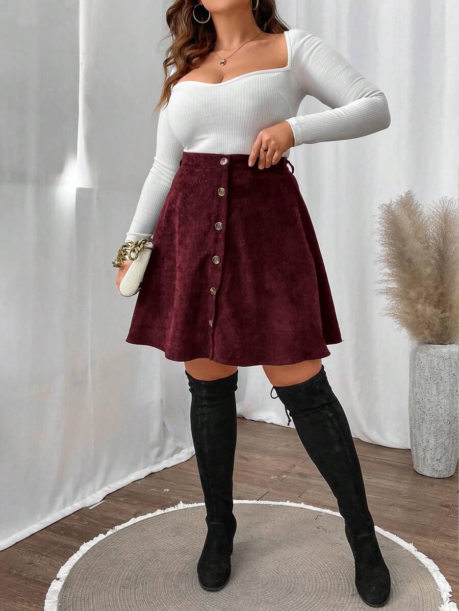 BURGUNDOWA MINI SPÓDNICA