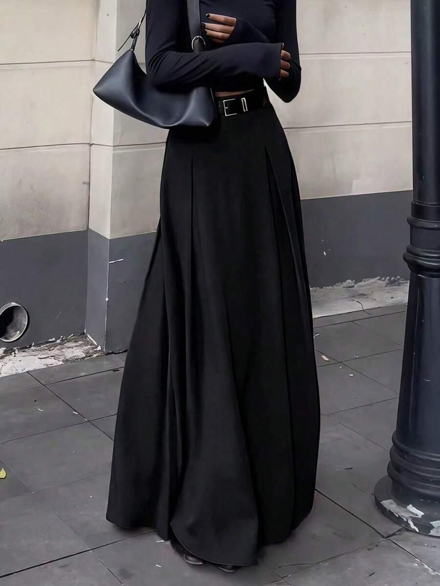 czarna spódnica maxi