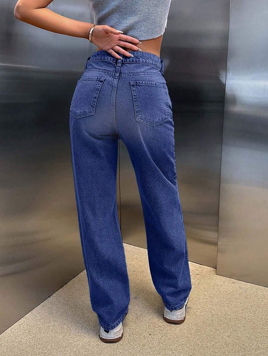 JEANSY DAMSKIE MOM JEANS BAWEŁNIANE WYSOKI STAN REGULAR