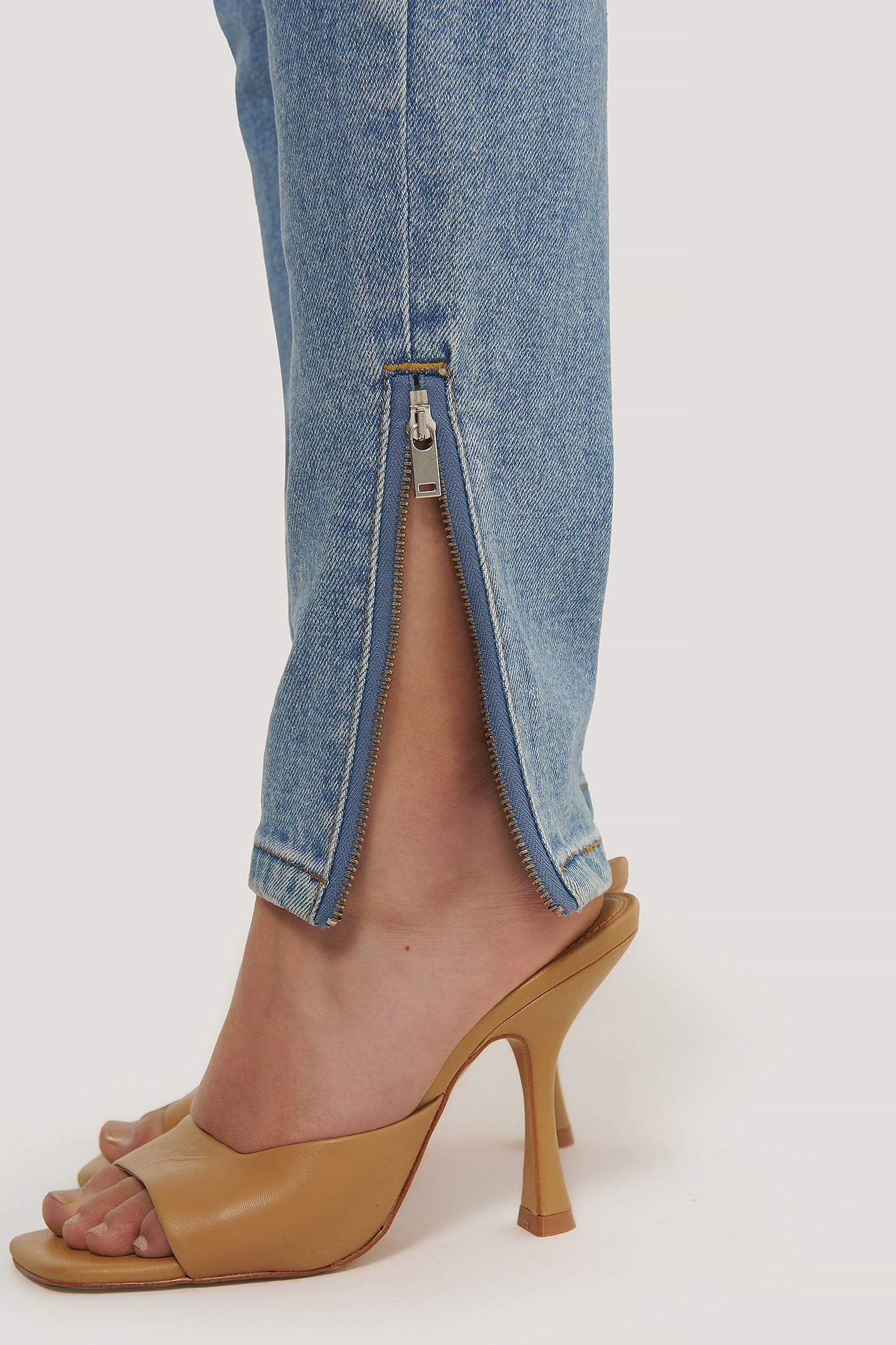 SPODNIE JEANS RURKI ROZCIĘCIA ZIP