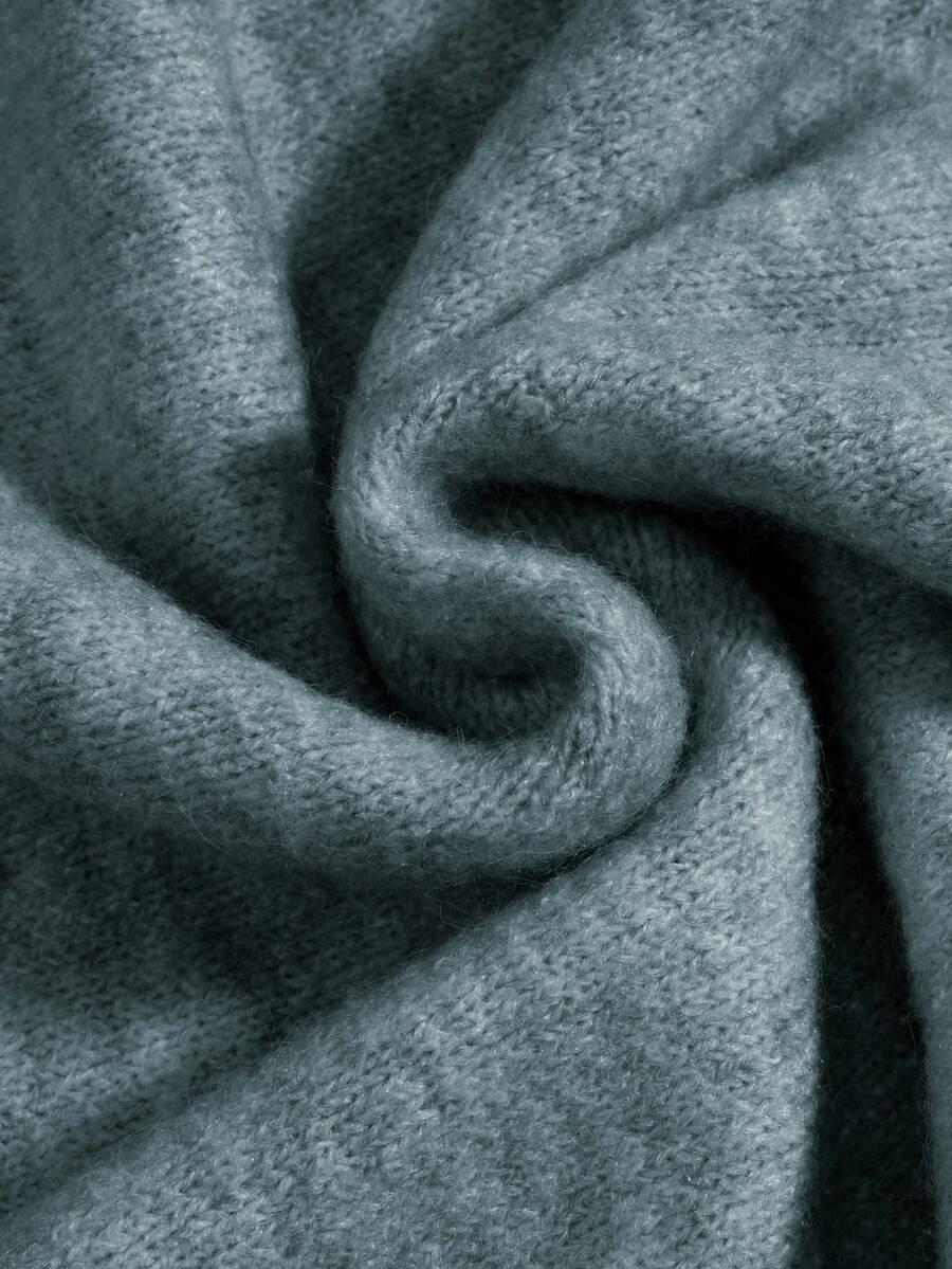 ZIELONY DZIANINOWY SWETER 