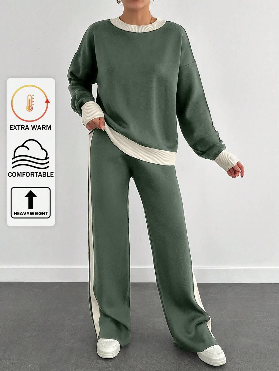 komplet sweter spodnie