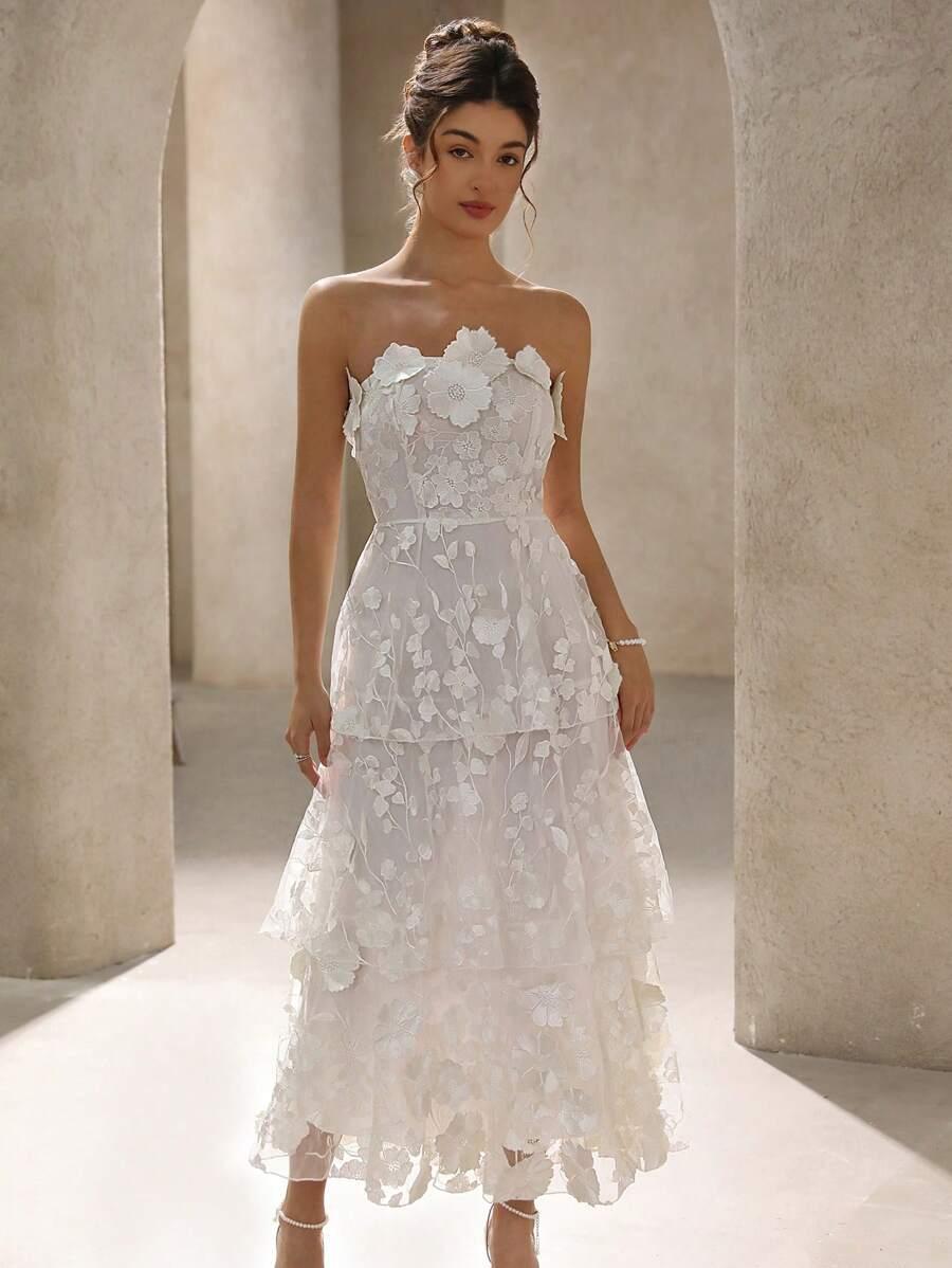 BIAŁA MIDI SUKIENKA 