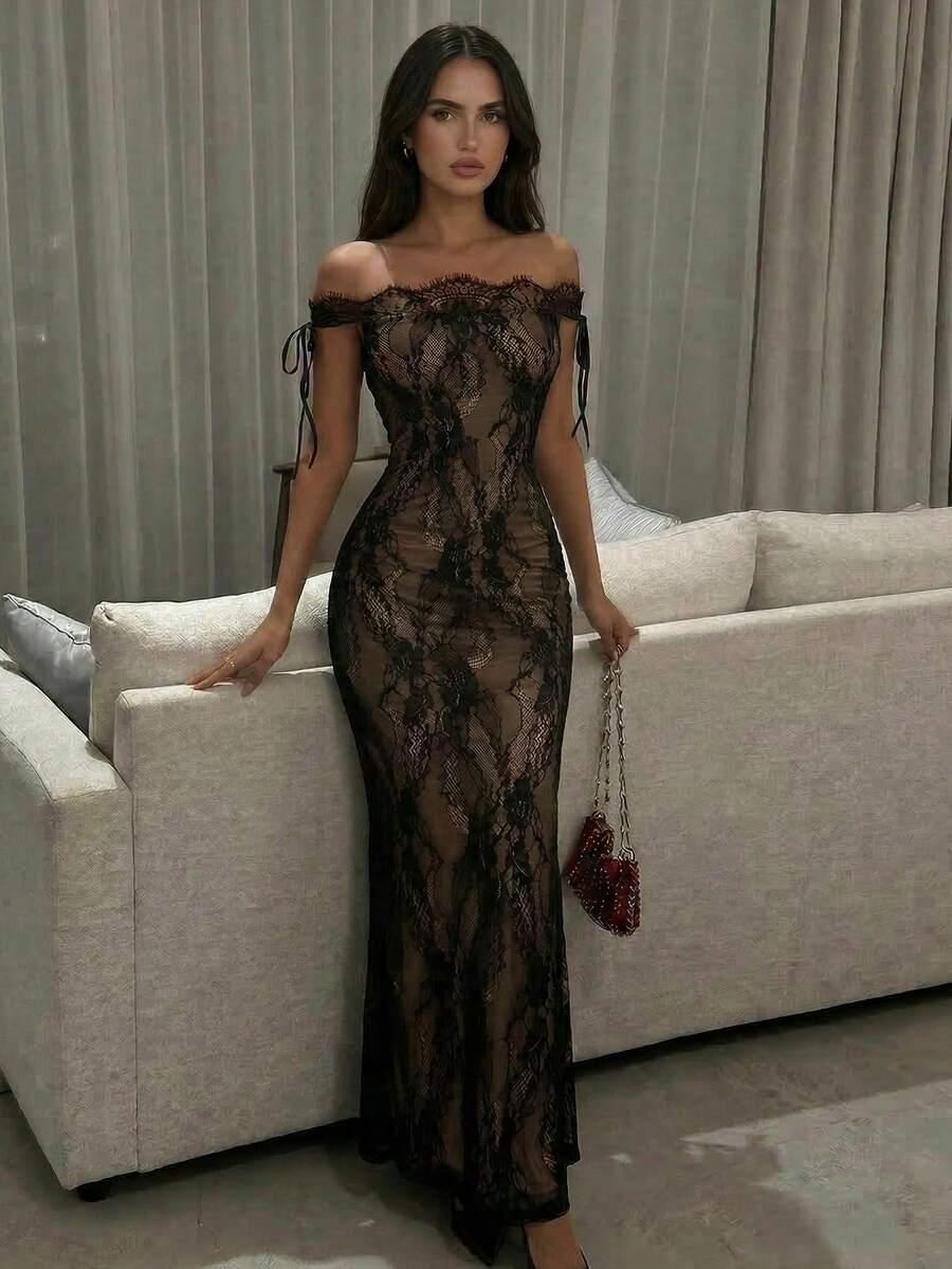 czarna maxi sukienka