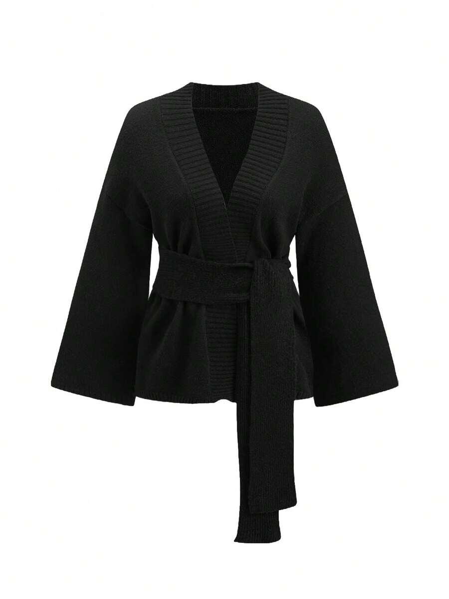 CZARNY SWETER V-NECK