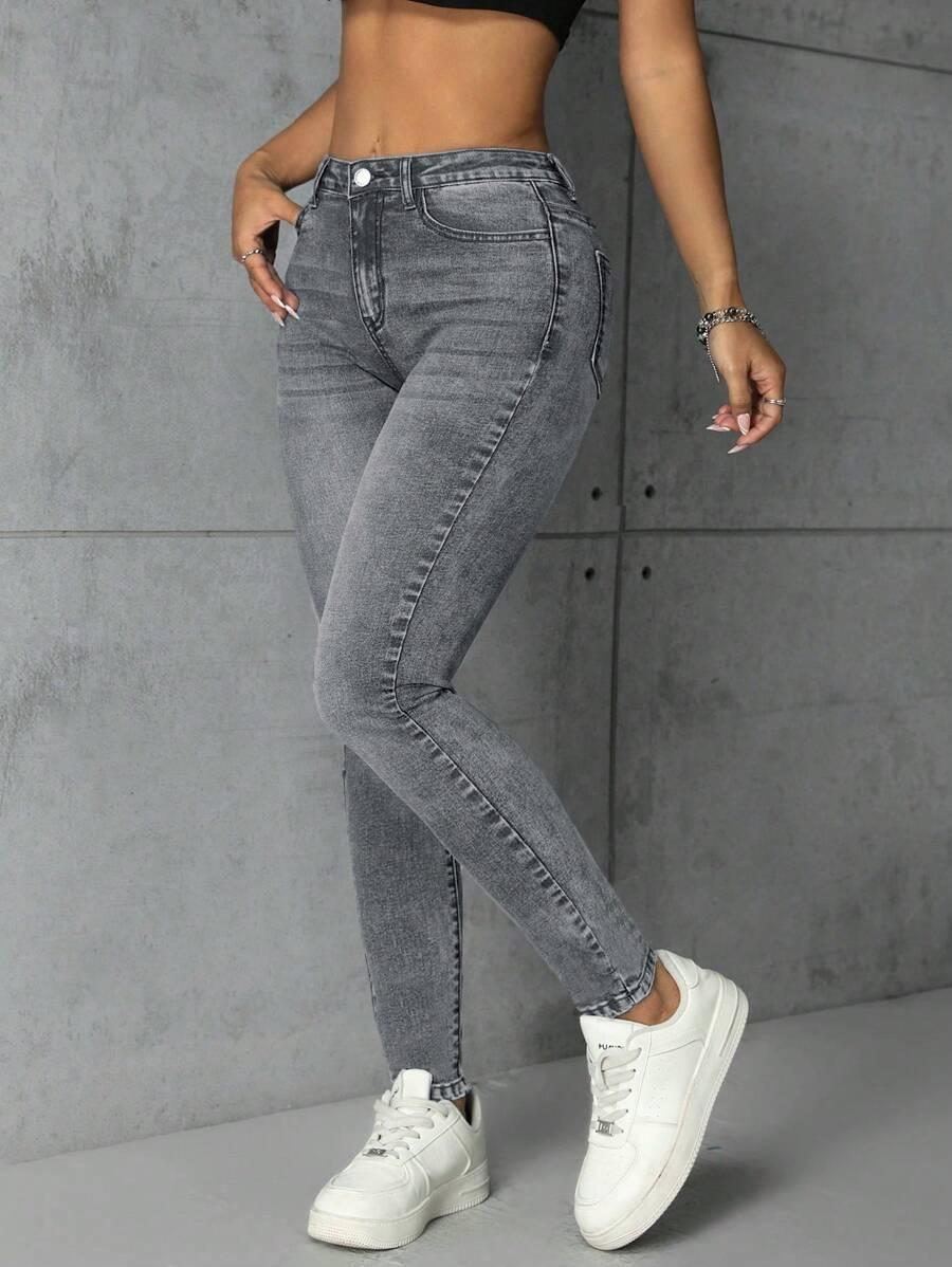 SZARE SPODNIE JEANS 