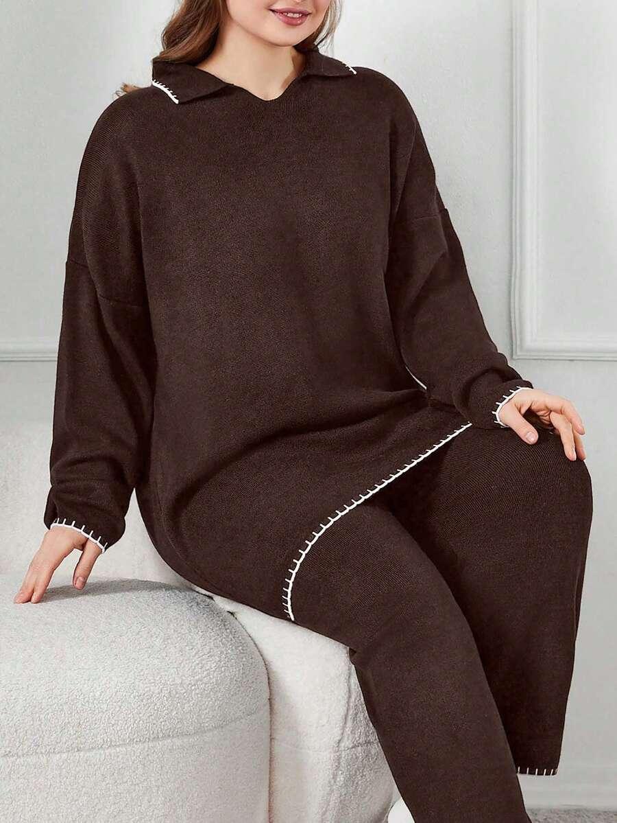 SWETER SPODNIE KOMPLET