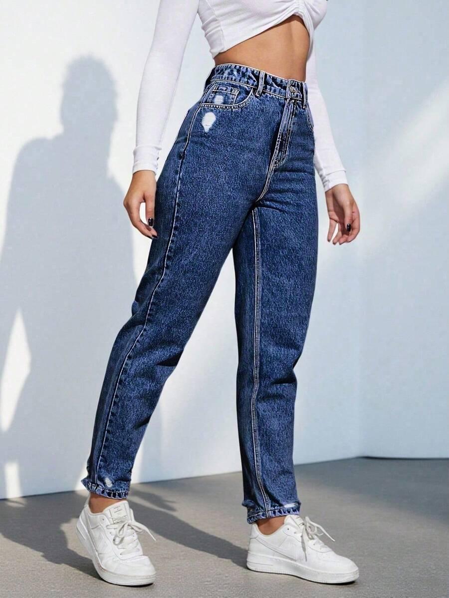 spodnie jeans wysoki stan