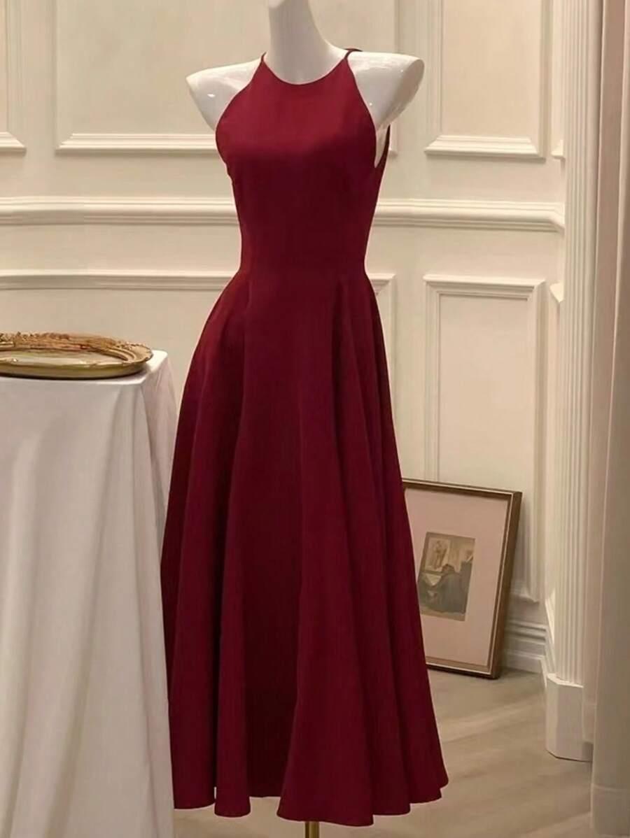 czerwona maxi sukienka