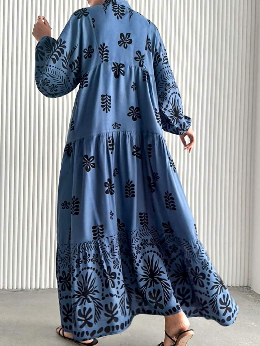 niebieska maxi sukienka