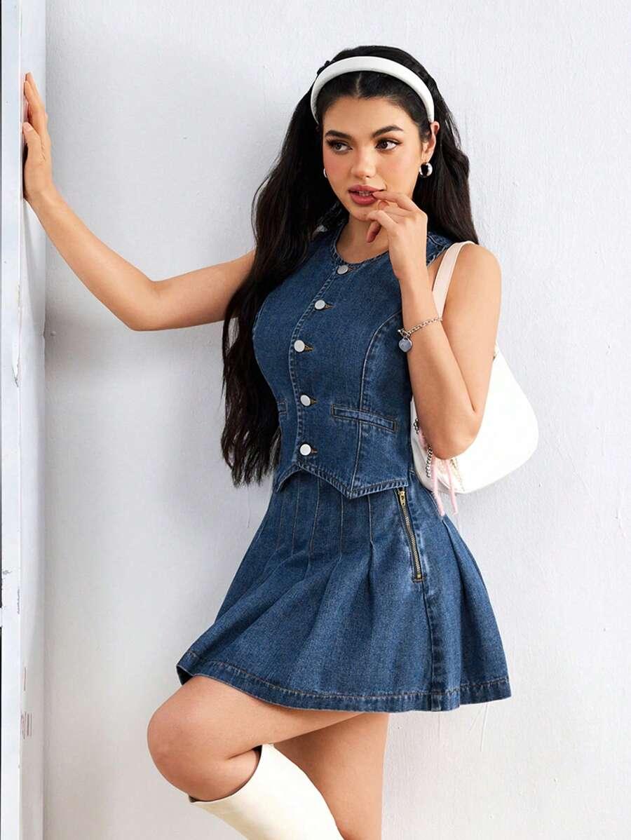 JEANSOWA MINI SUKIENKA