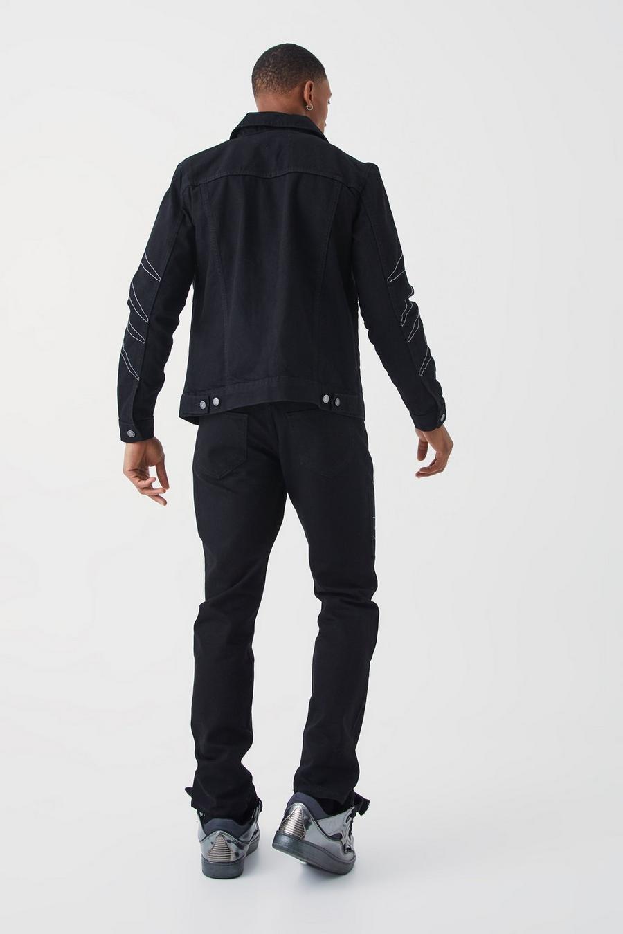 czarne zdobione spodnie jeans rurki dżety 
