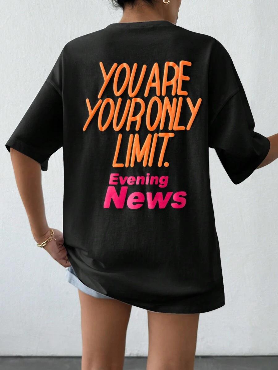 czarny t-shirt oversize