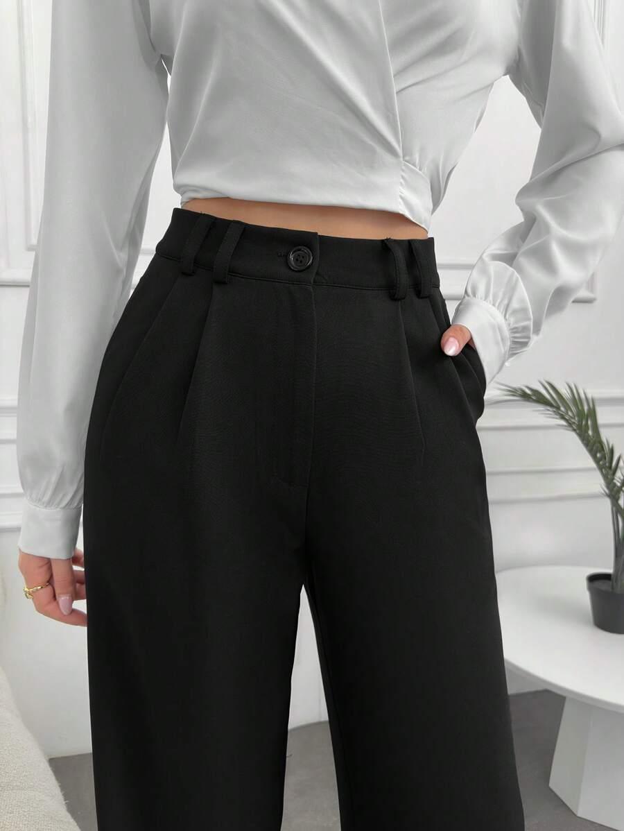 CZARNE ELEGANCKIE SPODNIE