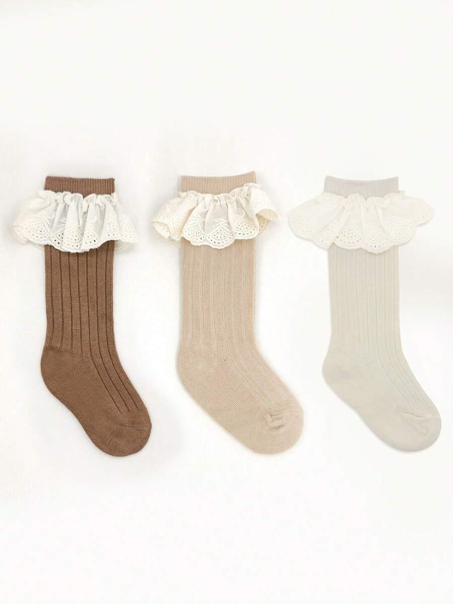 skarpetki prążki haft 3-pack