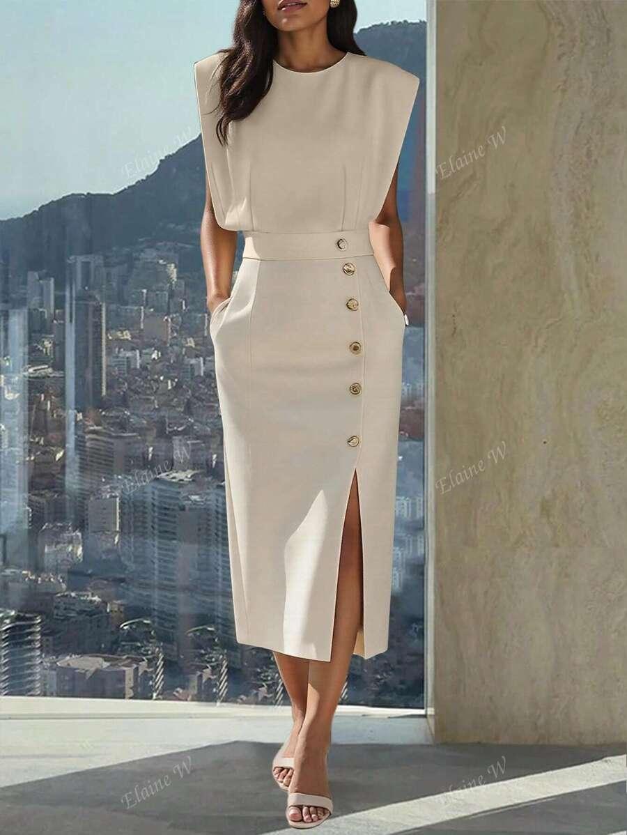 BIAŁA MIDI SUKIENKA 