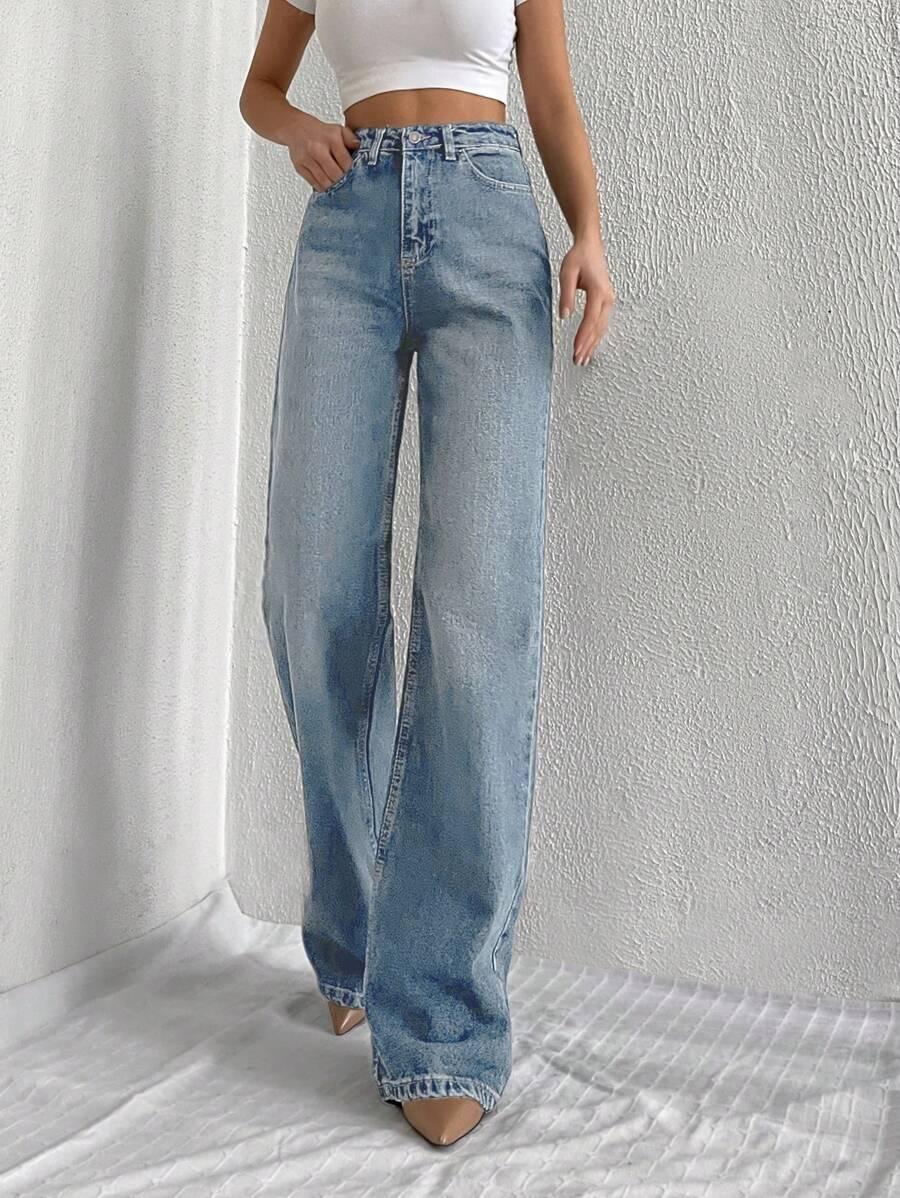 spodnie jeans proste nogawki 