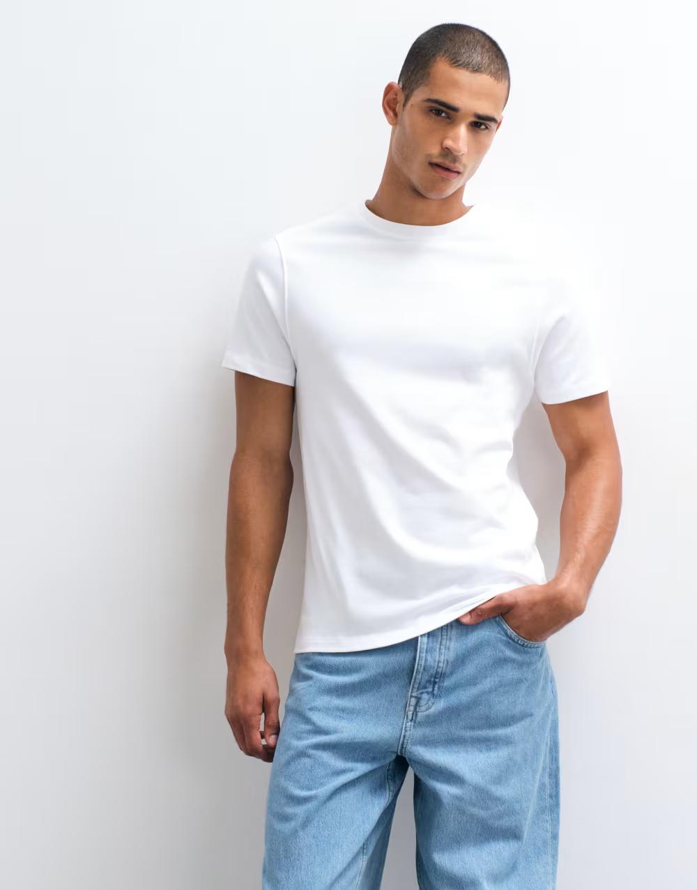BIAŁY GŁADKI T-SHIRT