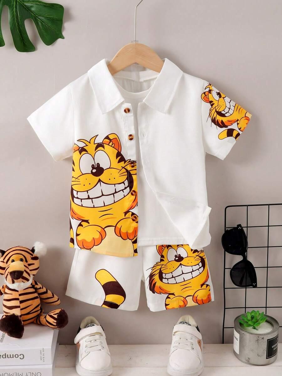 KOMPLET KOSZULA I SPODENKI Z WZOREM GARFIELD