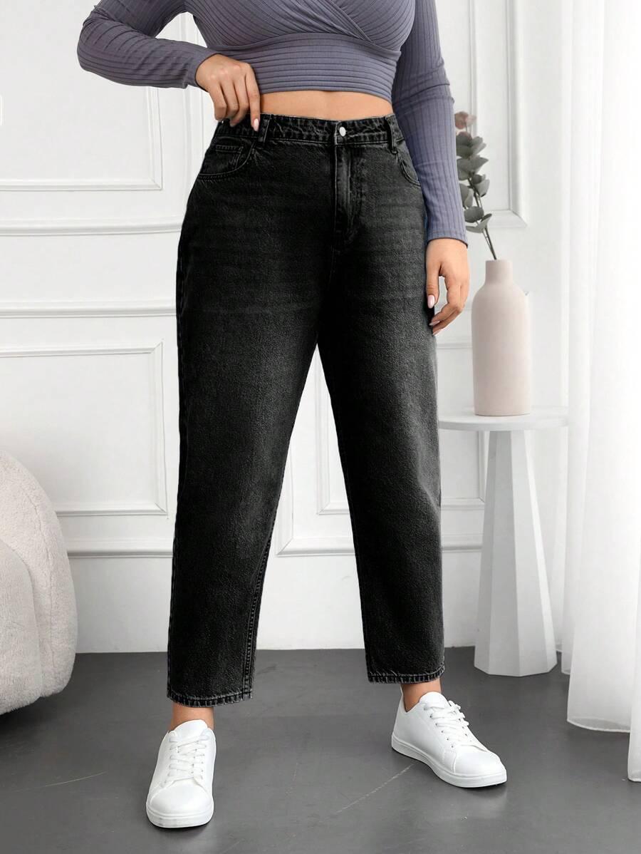 CZARNE SPODNIE JEANS