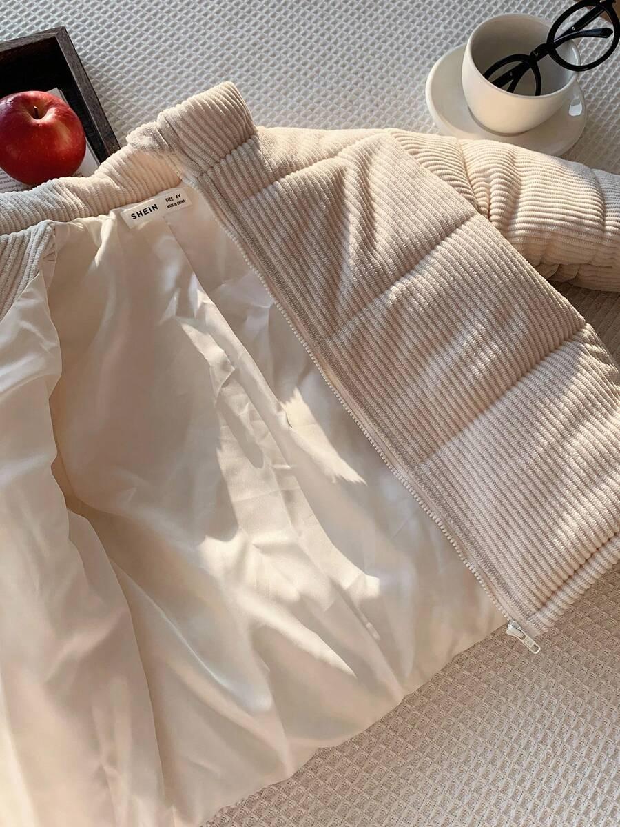 beżowa pikowana kurtka